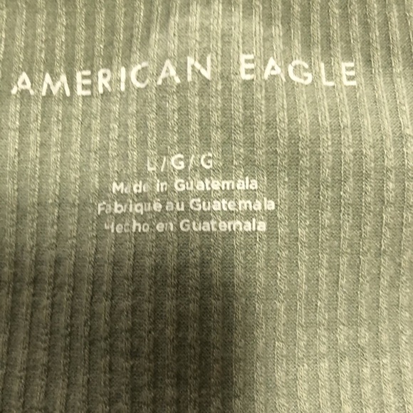 American Eagle Green Ribbed Halter Tank Top Size Large - Picture 5 of 11